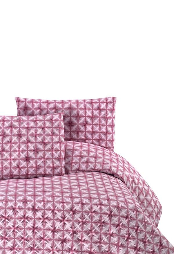 Menderes Home Cotton Collection Ranforce Çift Kişilik Nevresim+Yastık Efekt Gül Kurusu