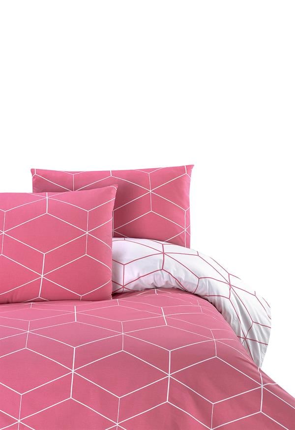 Menderes Home Cotton Collection Ranforce Çift Kişilik Nevresim+Yastık Ağ Gül Kurusu