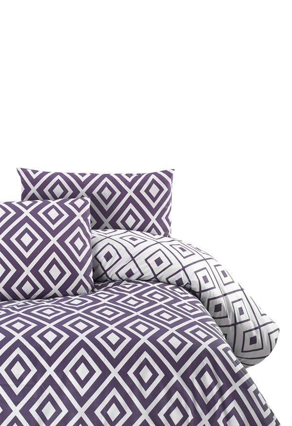 Menderes Home Cotton Collection Ranforce Tek Kişilik Nevresim+Yastık Soft Mor