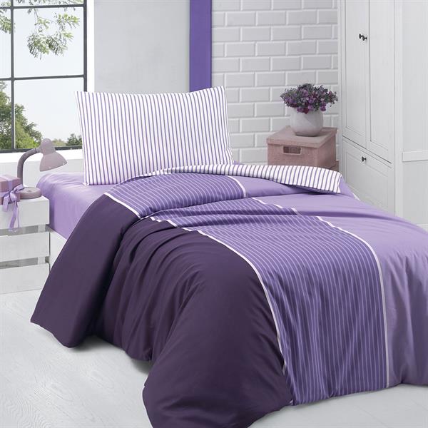 Menderes Home Cotton Collection Ranforce Tek Kişilik Nevresim Takımı Iva Lila
