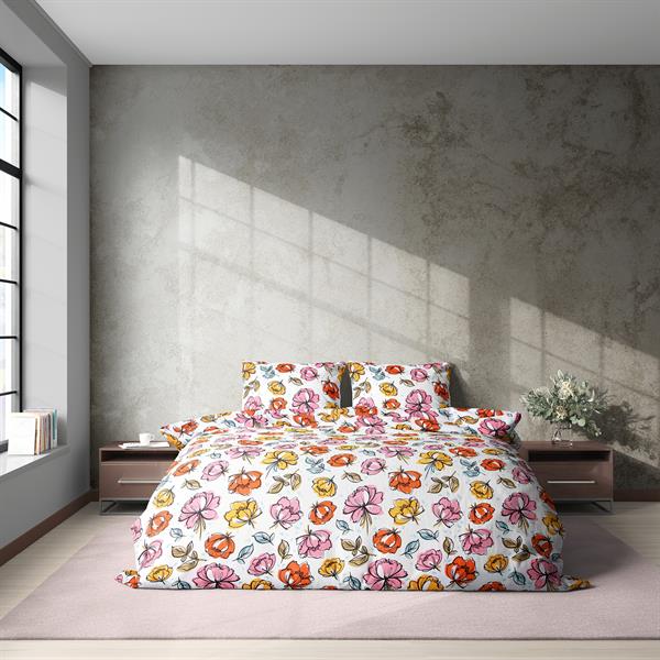 Menderes Home Cotton Collection Ranforce R Çift Kişilik Nevresim Takımı Çiçek Bahçesi