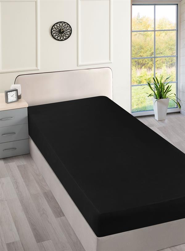 Menderes Home Cotton Collection Ranforce Tek Kişilik Çarşaf Düzboya Siyah