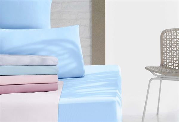 Menderes Home Cotton Collection Ranforce Çift Kişilik Fitted+Yastık Mavi