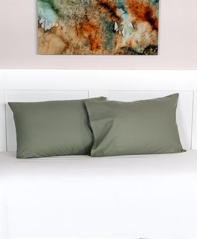 Cotton Collection 2'li Yastık Kılıfı Haki