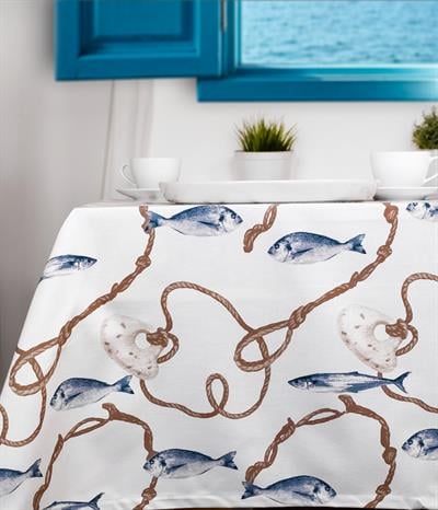 Cotton Collection  Masa Örtüsü Balık Desen 140x180