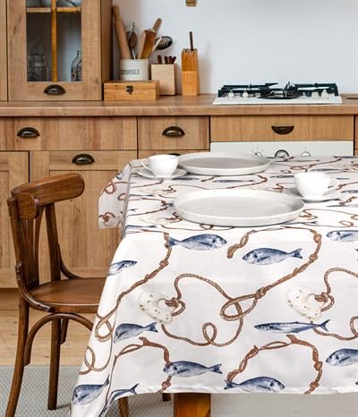 Cotton Collection  Masa Örtüsü Balık Desen 140x180