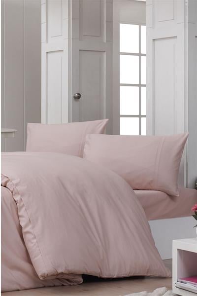 Cotton Collection Ranforce Tek Kişilik Nevresim Takımı Simple Pembe