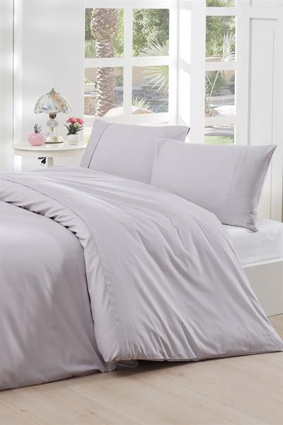 Cotton Collection Ranforce Tek Kişilik Nevresim Takımı Simple Lila