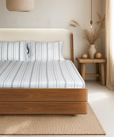Cotton Collection Tek Kişilik Çizgili Çarşaf Seti Solinea