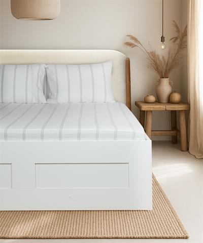 Cotton Collection Tek Kişilik Çizgili Çarşaf Seti Seroya