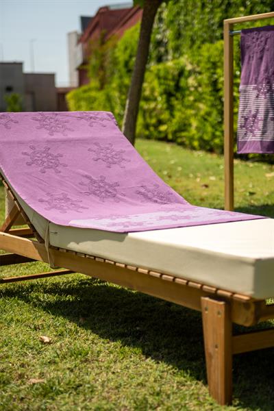 Menderes Home Cotton Collection Bukle Plaj Havlusu Çark Mor