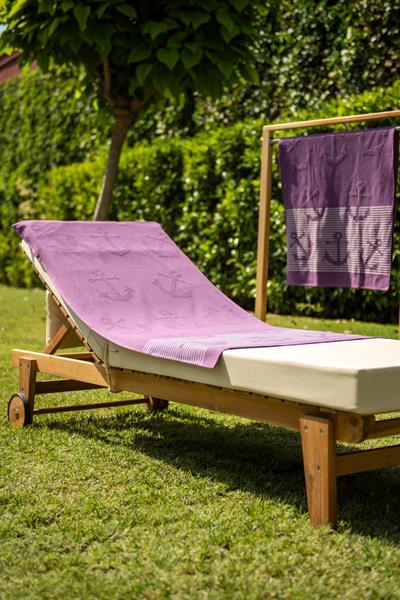 Menderes Home Cotton Collection Bukle Plaj Havlusu Çapa Mor