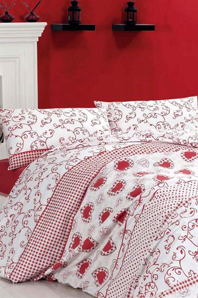 Menderes Home Cotton Collection Ranforce Tek Kişilik Nevresim Takımı Red Bonita Kırmızı