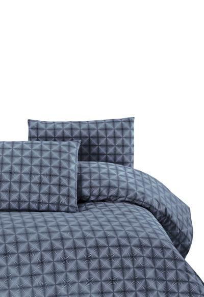 Menderes Home Cotton Collection Ranforce Çift Kişilik Nevresim+Yastık Efekt Gri