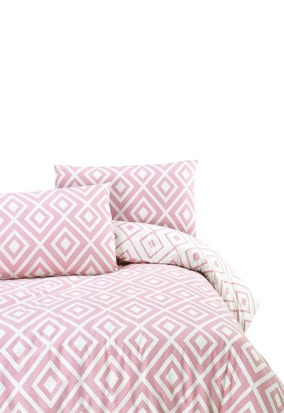 Menderes Home Cotton Collection Ranforce Çift Kişilik Nevresim+Yastık Soft Pembe