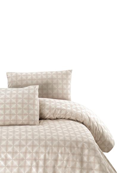 Menderes Home Cotton Collection Ranforce Tek Kişilik Nevresim+Yastık Efekt Bej