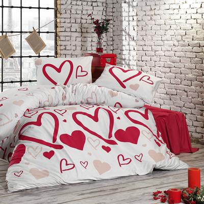 Menderes Home Cotton Collection Ranforce Tek Kişilik Nevresim Takımı Amor Kırmızı