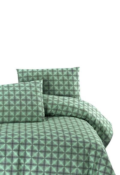 Menderes Home Cotton Collection Ranforce Tek Kişilik Nevresim+Yastık Efekt Yeşil