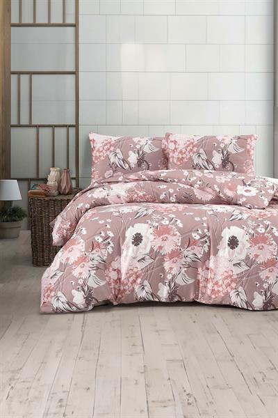 Menderes Home Lanotte Saten Çift Kişilik Nevresim Takımı 1863 Pink
