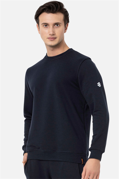 Scooter Bisiklet Yaka Lacivert Erkek Sweatshirt M1515TL