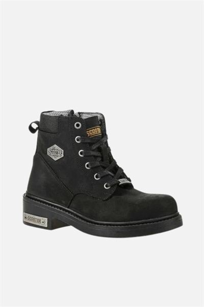 Scooter Deri Siyah Kadın Bot G5121CS