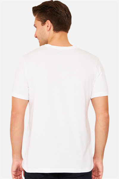 Scooter Kısa Kollu Bisiklet Yaka Beyaz Erkek Tshirt M1401TB