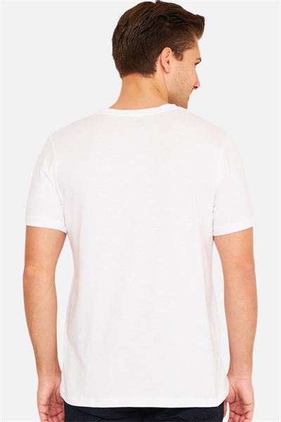 Scooter Kısa Kollu Bisiklet Yaka Beyaz Erkek Tshirt M1401TB