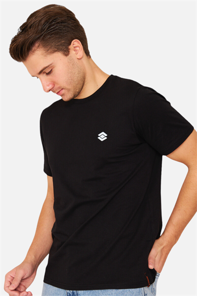 Scooter Kısa Kollu Bisiklet Yaka Siyah Erkek Tshirt M1401TS