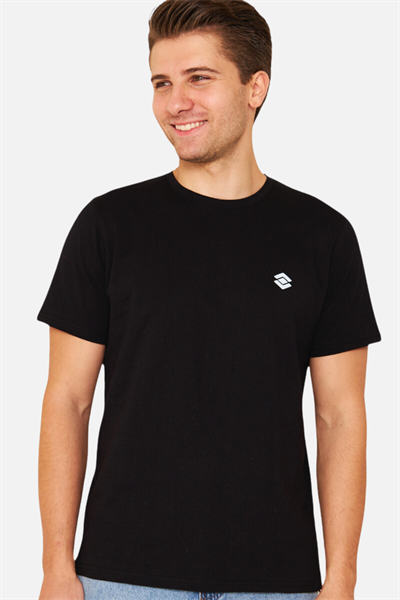 Scooter Kısa Kollu Bisiklet Yaka Siyah Erkek Tshirt M1401TS