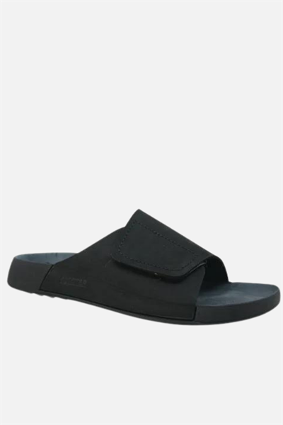 Scooter Siyah Deri Günlük Anatomik Erkek Terlik M7010NS