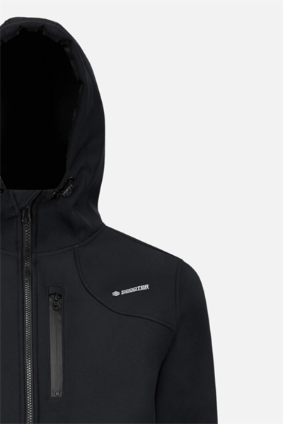 Scooter Softshell Kapşonlu Mont Siyah Erkek Mont M1801TS