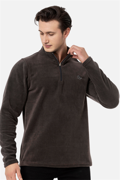 Scooter Yarım Fermuarlı Antrasit Erkek Polar M1517TA