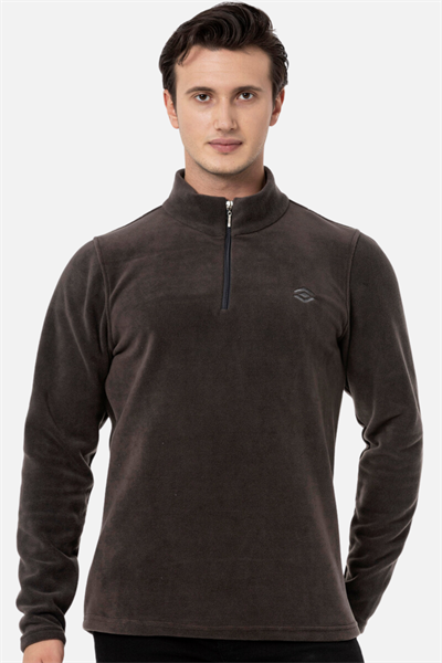 Scooter Yarım Fermuarlı Antrasit Erkek Polar M1517TA