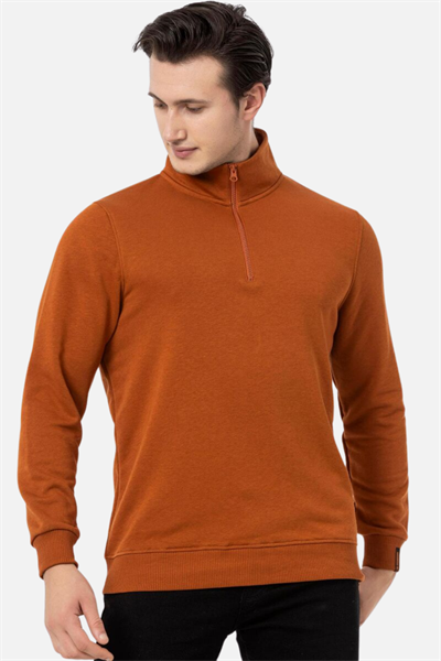 Scooter Yarım Fermuarlı Kiremit Erkek Sweatshirt M1519TKR