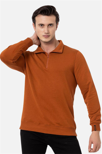 Scooter Yarım Fermuarlı Kiremit Erkek Sweatshirt M1519TKR
