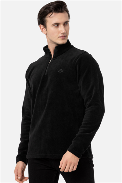 Scooter Yarım Fermuarlı Polar Siyah Erkek M1517TS