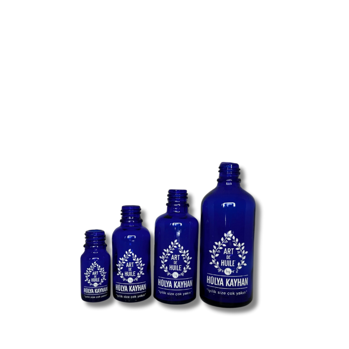 Mavi Cam Şişe + Kapak 100 ML