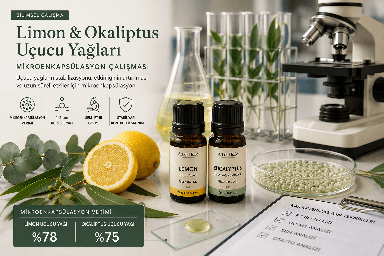 Limon ve Okaliptus Uçucu Yağları Mikroenkapsülasyon Çalışması
