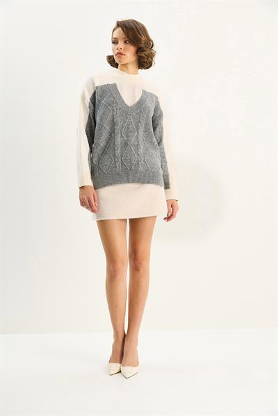 Kadın A-Kesim Astarlı Kırçıllı Kaşe Kısa Etek 8405 60261330 - Krem