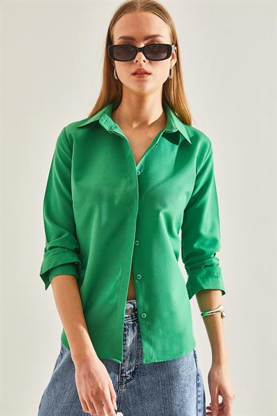 Kadın Basic Gömlek 60111011 - Yeşil
