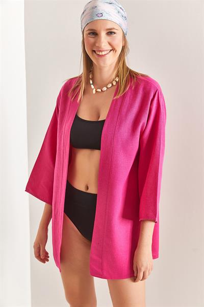 Kadın Basic Kimono 40811016 - Fuşya