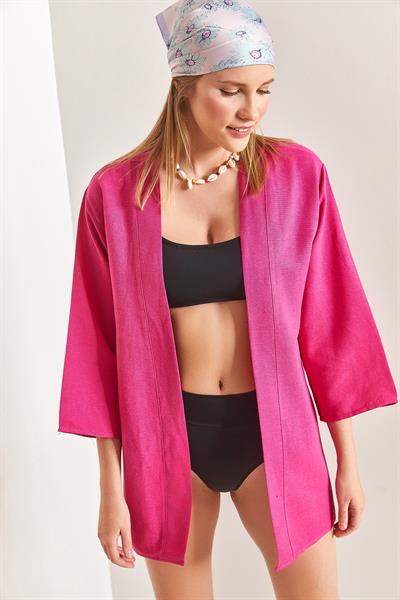 Kadın Basic Kimono 40811016 - Fuşya