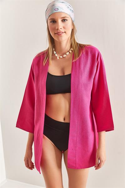 Kadın Basic Kimono 40811016 - Fuşya