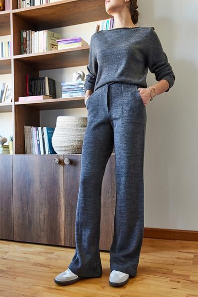 Kadın Beli Cırt Detaylı Basic Triko Alt-Üst Takım 60651006 - Antrasit