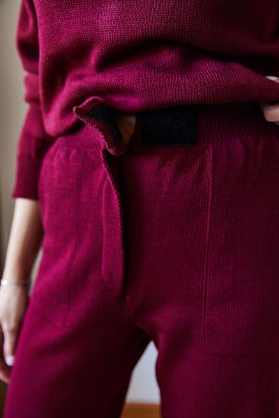 Kadın Beli Cırt Detaylı Basic Triko Alt-Üst Takım 60651006 - Bordo