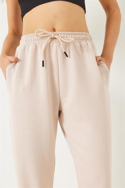 Kadın Beli Lastikli Bağlamalı Cepli Basic Pantolon 60261550 - Bej