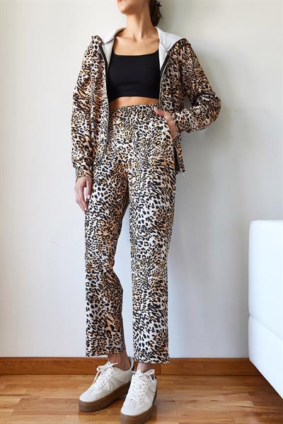 Leopar Desenli Alt-Üst Takım MBMS048 60501048 - Kahverengi