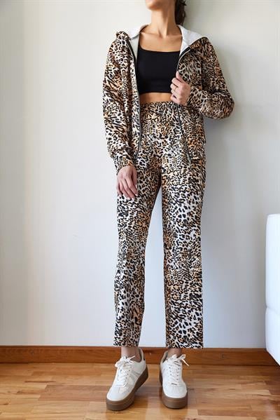 Leopar Desenli Alt-Üst Takım MBMS048 60501048 - Kahverengi