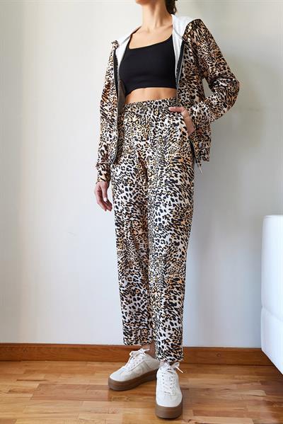 Leopar Desenli Alt-Üst Takım MBMS048 60501048 - Kahverengi