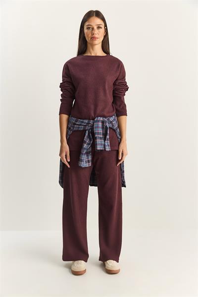 Kadın Bisiklet Yaka Basic Alt-Üst Takım 0036 60251871 - Patlıcan